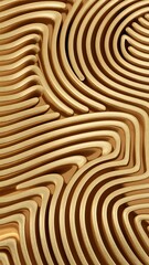 Abstract Background, A Repeating Pattern Of Gold Curved Round Cells In