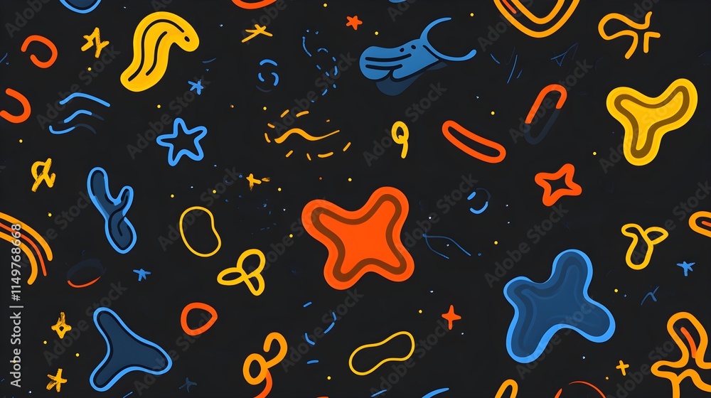 Aufkleber dynamic abstract shapes design digital art colorful patterns online creative concept