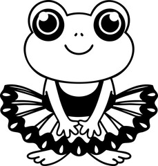 Obraz premium cute frog wearing tutu, ready to dance with joy and charm