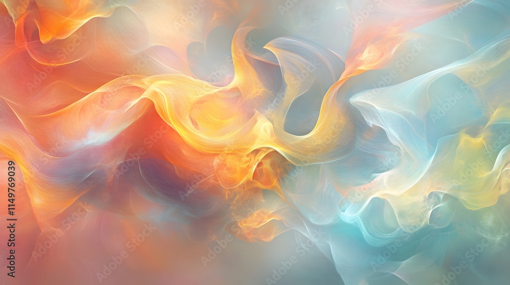 Aufkleber vibrant color swirls abstract art digital design studio setting close-up view creative expression
