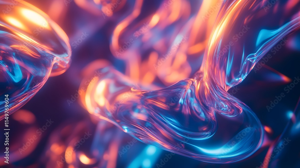 Poster dynamic fluid motion visualization abstract art digital graphics vibrant colors close-up view fluid 