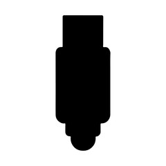 Black Usb silhouette vector illustration on white background