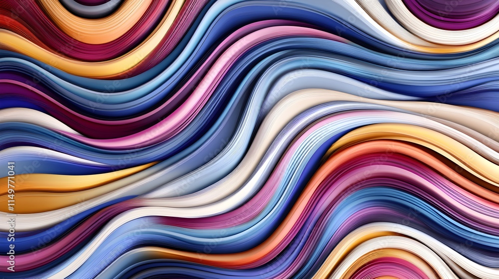 Poster flowing abstract color patterns digital art vibrant waves artistic environment aesthetic viewpoint