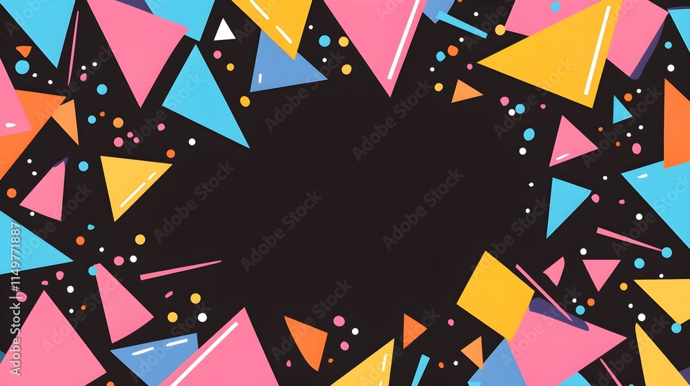 Aufkleber dynamic geometric shapes background digital art abstract colorful environment graphic design