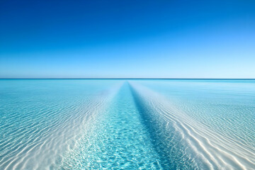 Serene ocean view with clear water and horizon blending into the sky.