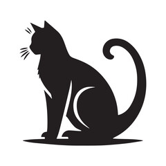 Elegant Cat Silhouette Vector Art for Your Project