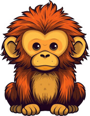 Obraz premium Furry Monkey Sticker