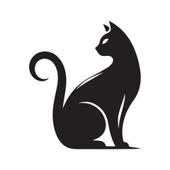 Elegant Cat Silhouette Vector Art for Your Project