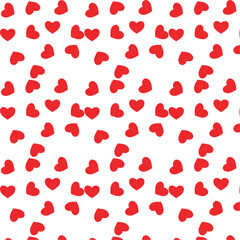 Red love heart shape abstract seamless trendy pattern