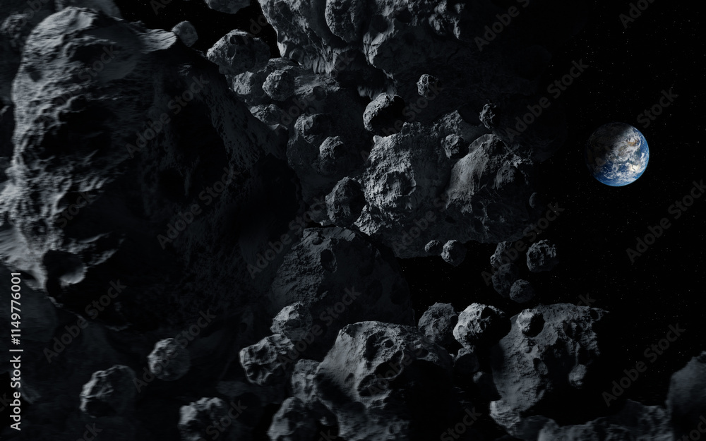 Canvas Prints asteroids in space,3d illustration