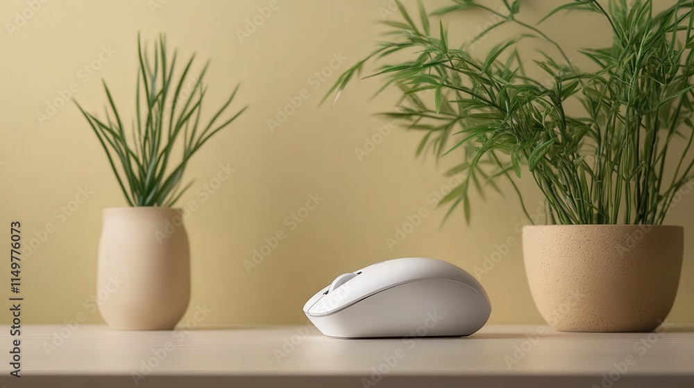 Aufkleber sleek, minimalist wireless mouse with a symmetrical design, suitable for both left- and right-handed