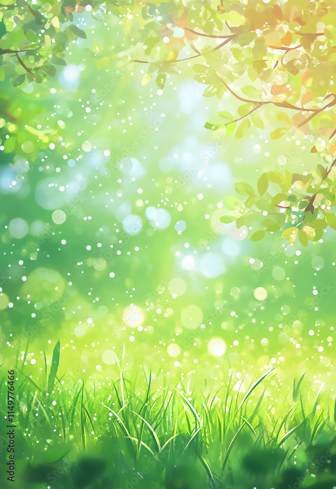 Aufkleber defocused background image description green bokeh nature background repetition.