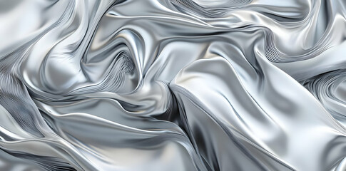 Obraz premium A close-up view of smooth, flowing silver fabric, showcasing texture and sheen.