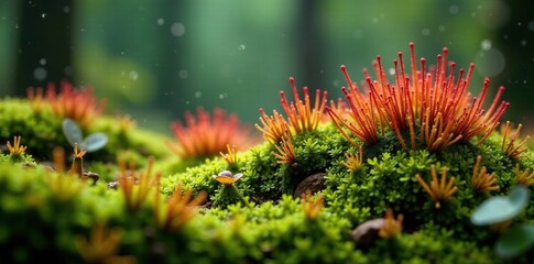 Atrichum angustatum moss in a humid environment, atrichum angustatum, botanicals, nature