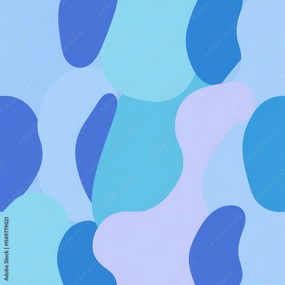 Poster abstract blue liquid shapes design: a captivating abstract pattern with flowing organic shapes in sh