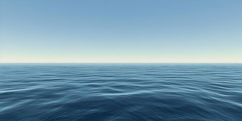 Fototapeta premium A serene view of calm ocean waters under a clear blue sky.