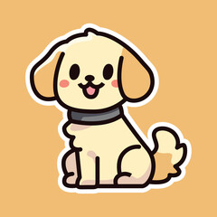 Orange Dog with Green Collar - Adorable Cartoon Illustration