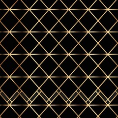 thin line grid net table geometric gold seamless pattern on black background abstract luxury simple outline