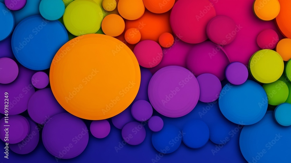 Aufkleber colorful background of many different colored circles. the circles are all different sizes and color