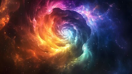 Cosmic swirl of colorful nebulae outer space abstract art galactic environment vibrant viewpoint universe concept
