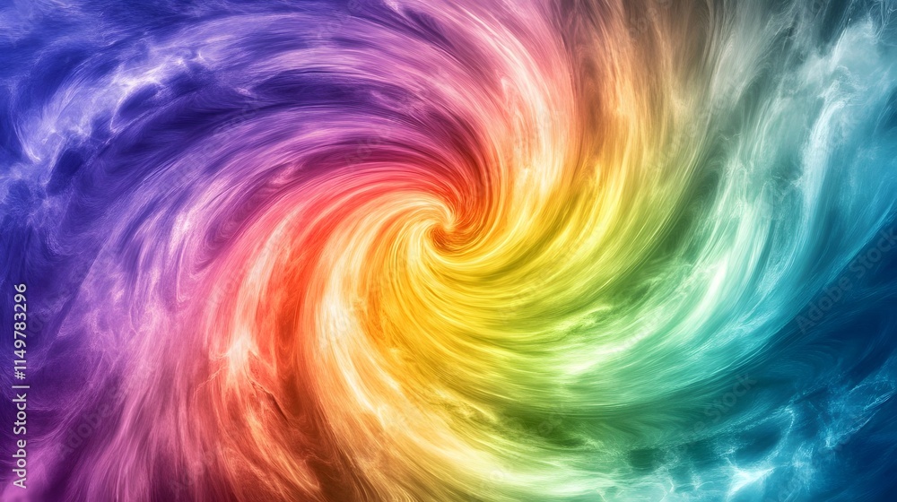 Poster Dynamic swirling rainbow patterns abstract art digital creation colorful visualization artistic expression
