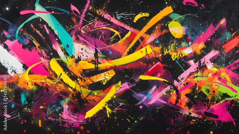 Poster dynamic abstract art creation studio digital artwork colorful environment artistic perspective moder