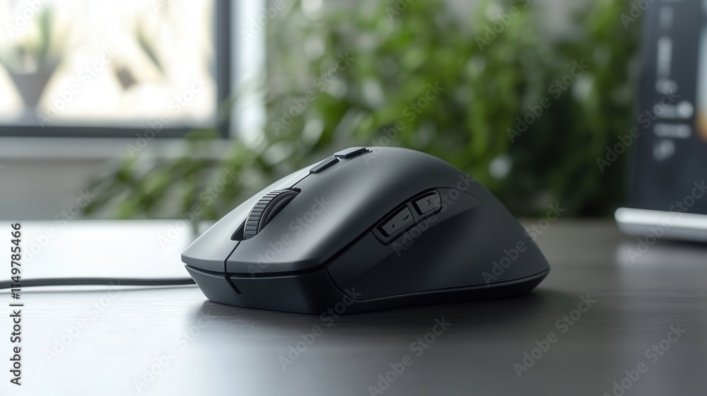 Poster a wired ergonomic mouse with a contoured shape to provide maximum comfort.