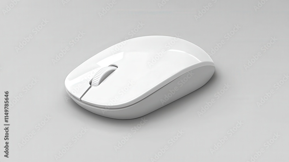 Poster a wireless mouse with a minimalistic design, offering smooth navigation without the hassle of cords.
