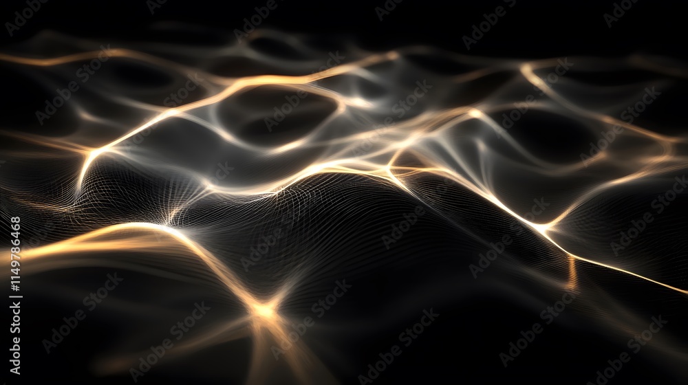 Poster dynamic light waves creating abstract patterns digital space visual art dark environment artistic pe