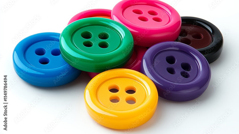 Aufkleber row of colorful buttons with a white background. the buttons are in various colors, including blue, 