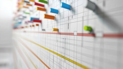 Obraz premium Construction scheduling and project management are essential for delivering a building on time and within budget.