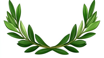 Green leaf wreath, centered on white.