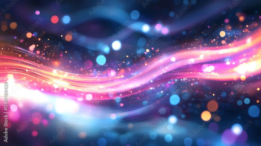 Aufkleber dynamic light waves abstract background digital art vivid colors close up motion graphics for creati