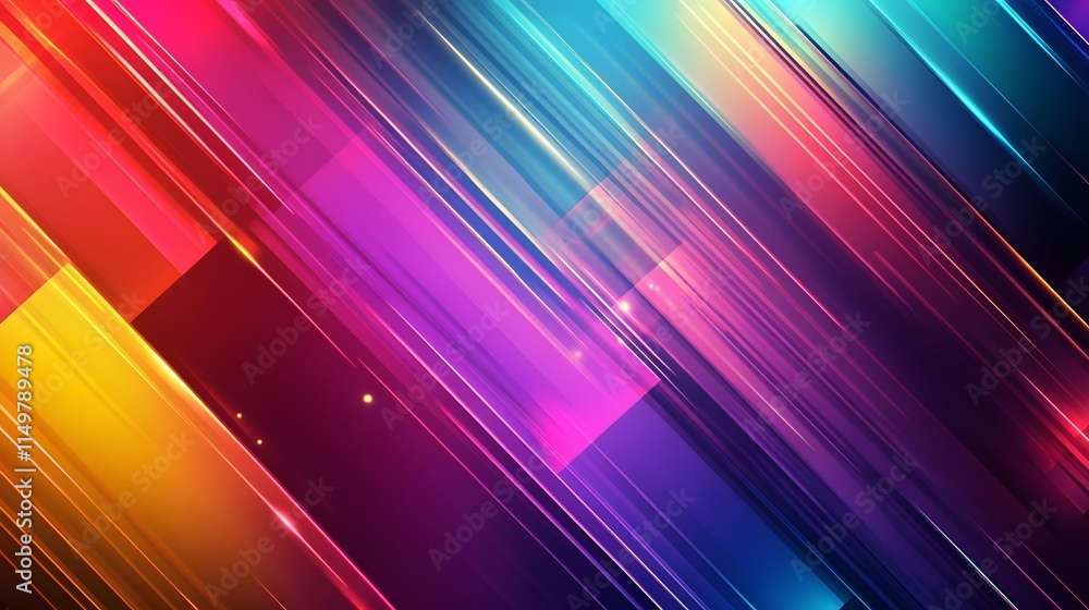 Poster dynamic abstract light patterns digital art colorful background modern design vibrant atmosphere cre