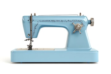 Vintage old retro Sewing Machine pencil Ink Illustration.