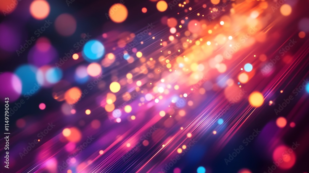 Poster vibrant light rays dancing abstract digital art visual effects colorful background dynamic perspecti