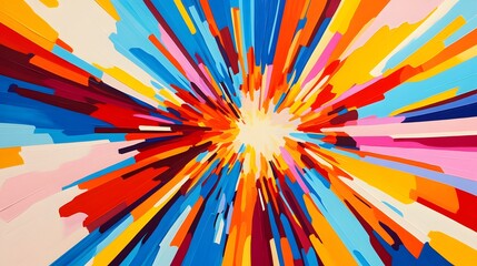 Fototapeta premium Vivid color explosion artwork abstract art gallery digital art creative environment close-up viewpoint