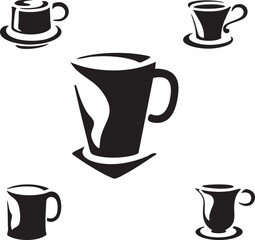 Coffee mug,Coffee cup pattern,Coffee cup symbol,Coffee cup hand-drawn,Coffee cup sketch vector design icon symbol set