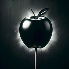 apple on black background