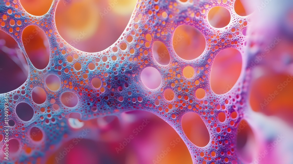 Poster exploring colorful microscopic bubbles science lab abstract photography vibrant environment close-up