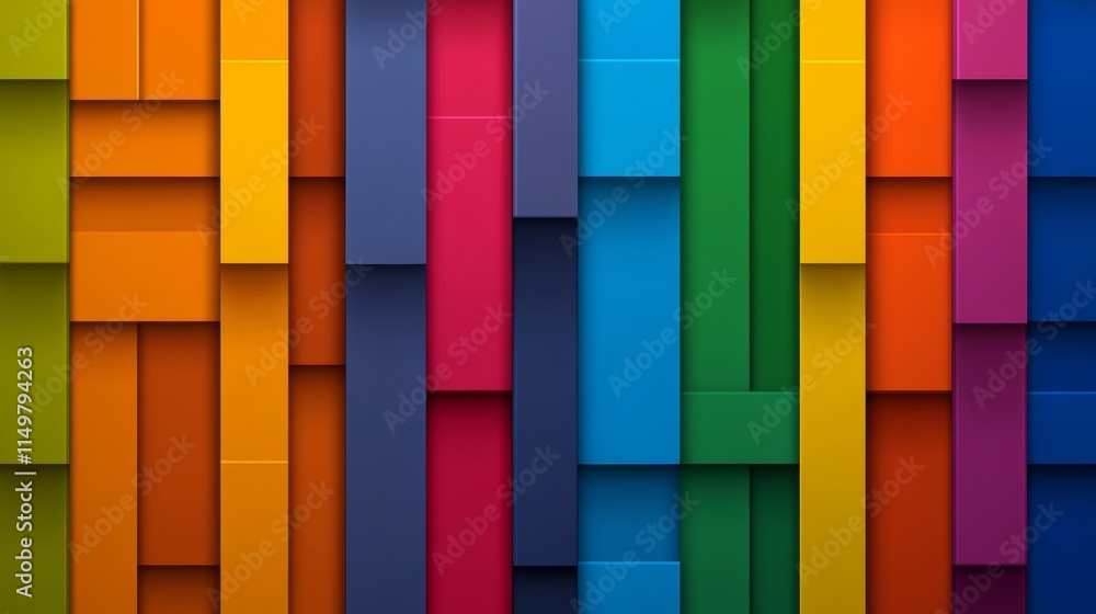 Poster colorful image of blocks in various colors. the blocks are arranged in a way that creates a sense of