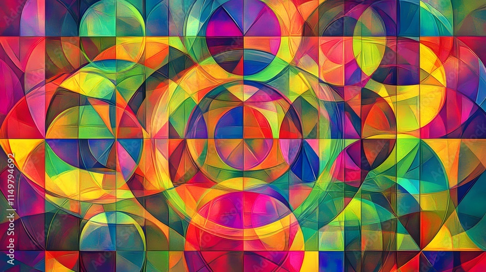 Poster vibrant colorful abstract art creation digital studio graphic design creative space close-up view mo
