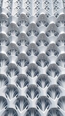 Fototapeta premium Digital Png Illustration Of White Pattern Of Repeated Shapes On Transparent
