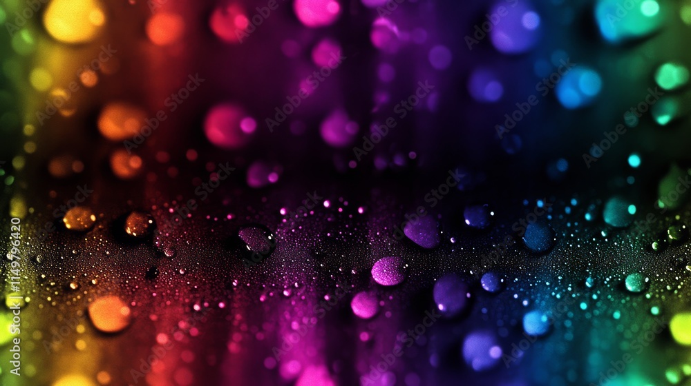 Poster colorful background with many small dots of different colors. the dots are arranged in a way that th