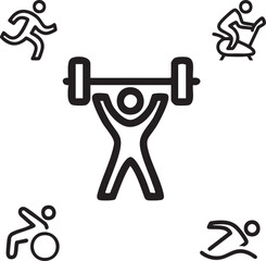 fitness positions,Physical,Gym,Yoga,Training vector design icon symbol set