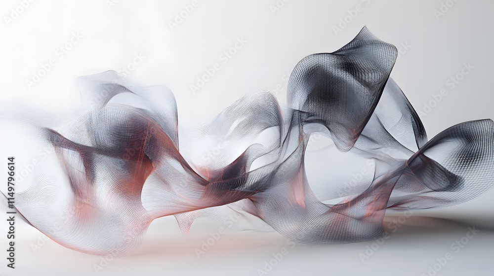 Poster dynamic abstract waves studio digital art minimalist environment close-up view fluid motion concept