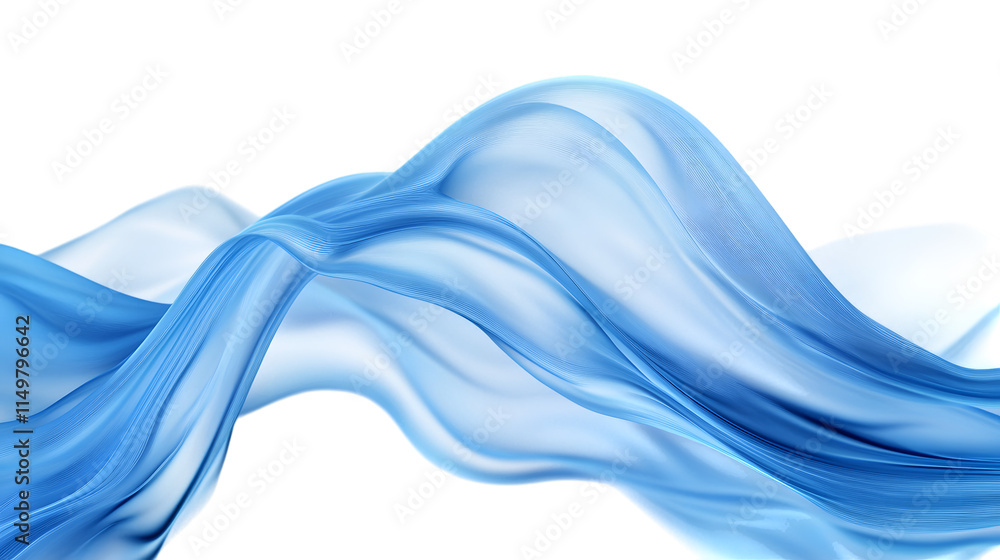 Poster abstract blue wavy texture design with soft undulating surfaces, offering a serene and modern artist