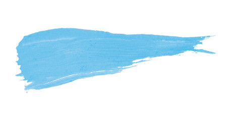 Fototapeta premium Horizontal light blue brush strokes set on a transparent background.