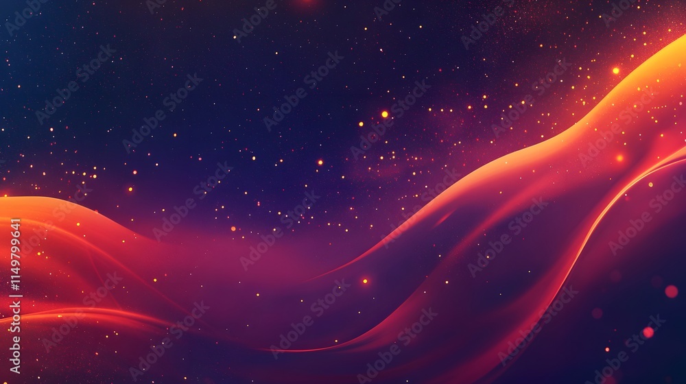 Poster dynamic abstract waves in a cosmic environment digital art vivid colors artistic viewpoint for creat