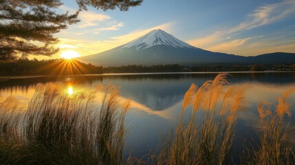 Sunrise Over Mount Fuji, Japan